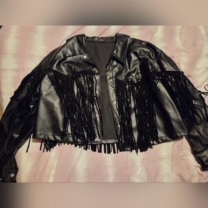Black Fringe Women's Jacket